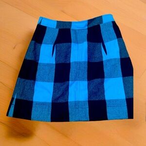 Plaid Blue & Black Banana Republic Skirt